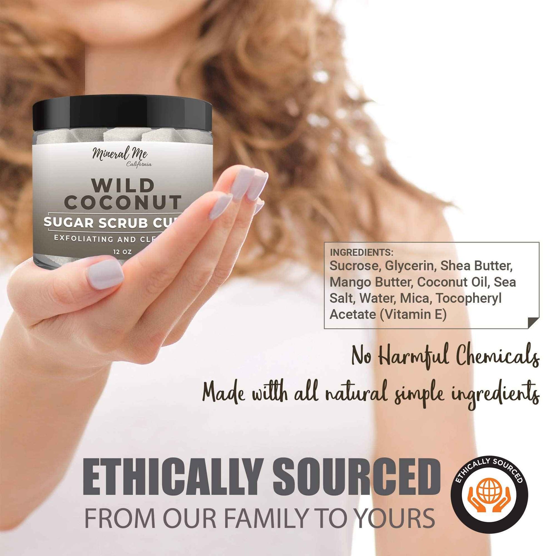 Body Scrub Exfoliator - 12oz SWEET ORANGE/Coconut Sugar scrub cubes w/Mango Butter & Shea butter- Ultra Hydrating & Moisturizing - Natural & Organic for all body - For hands, arms legs, elbow, foot