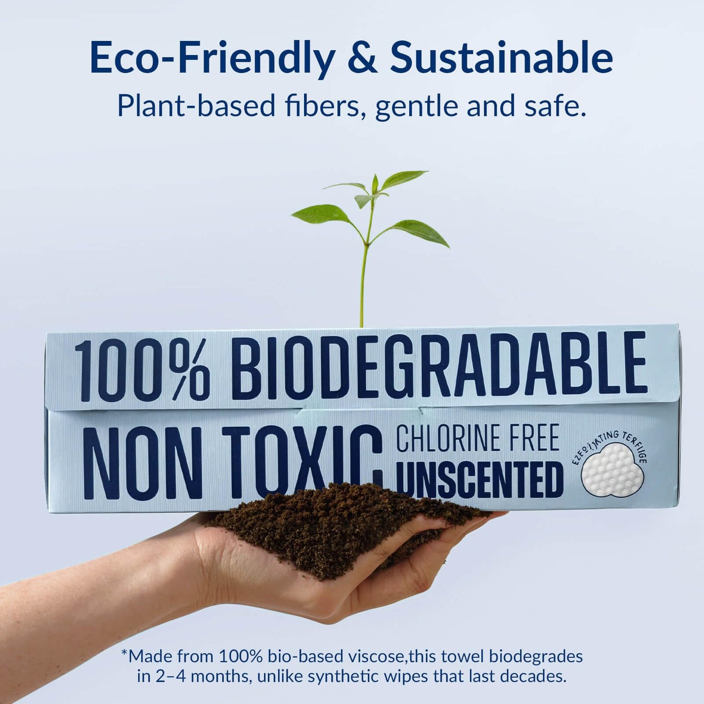 Clean XL Disposable Face Towels 11.8"×7.8", 100% Biobased Biodegradable Viscose, Ultra Soft & Hygienic Facial Towelettes for Makeup Removal and Skincare, Safe for All Skin Types, 120 Count, 2 Packs