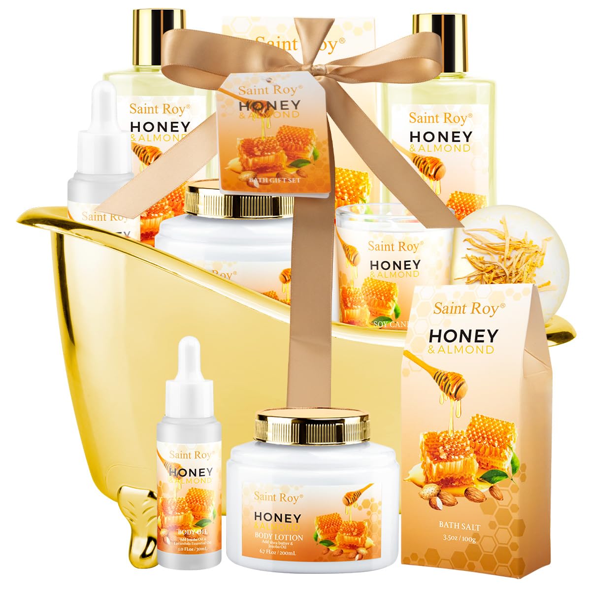 Shower kit gift Birthday Spa Gifts for Women & Men, Honey Almond Bath Gift