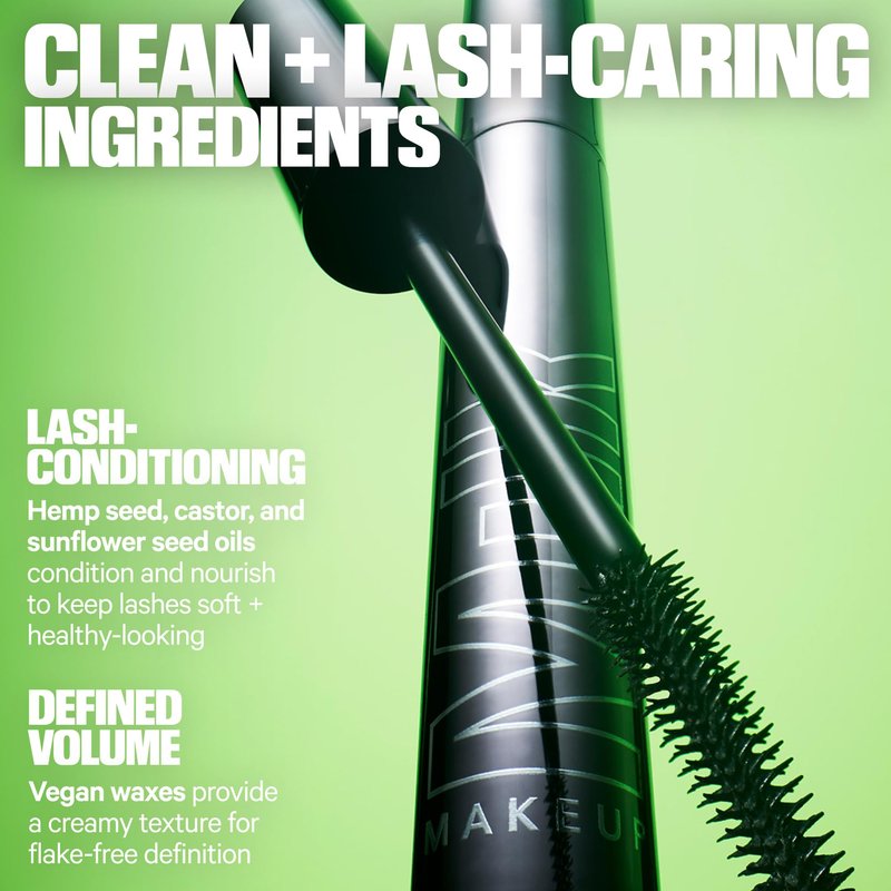 Milk Makeup KUSH High Roll Tubing Mascara – Clean Longwear Mascara for Natural Volume, Length + Definition – Water-Resistant, Smudge-Proof + Flake-Free Up to 24 Hours – 0.3 oz