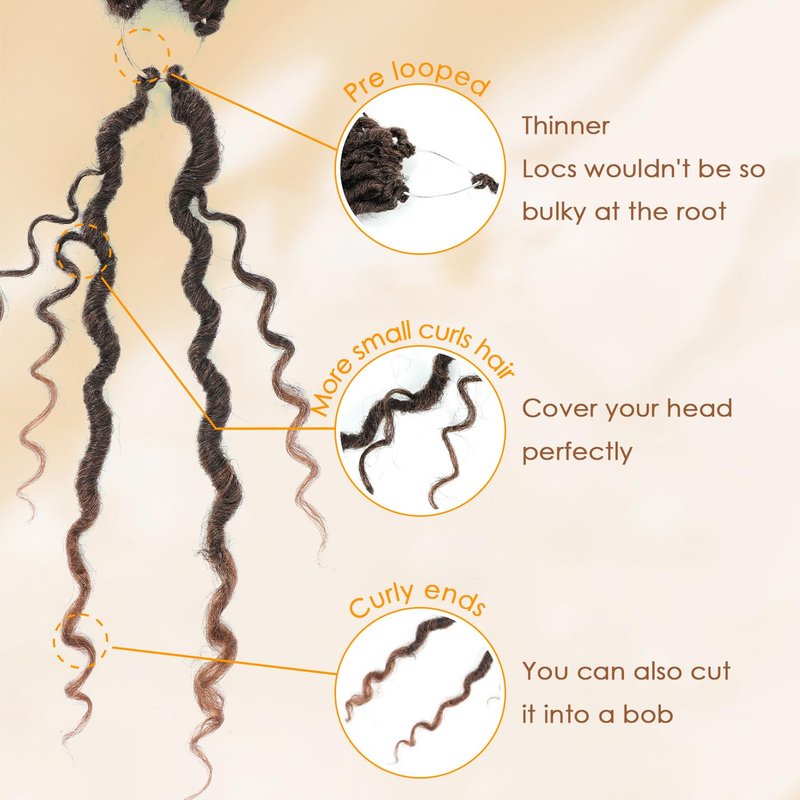 Callia Faux Locs Crochet Hair 18 Inch 8 Packs Goddess Locs Crochet Hair for Black Women Pre Looped Crochet Faux Locs with Curly Ends T1B/30/27