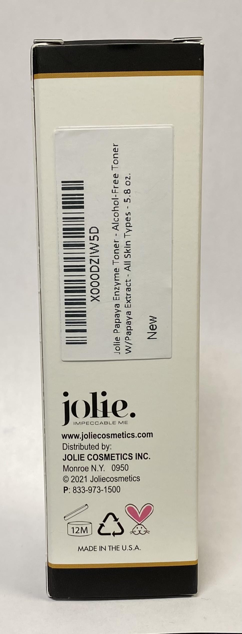 Jolie Papaya Enzyme Toner - Alcohol-Free Toner W/Papaya Extract - Clarify & Renew -Stimulate Cell Circulation - Non-Drying - No Irritation - All Skin Types - 5.8 oz.