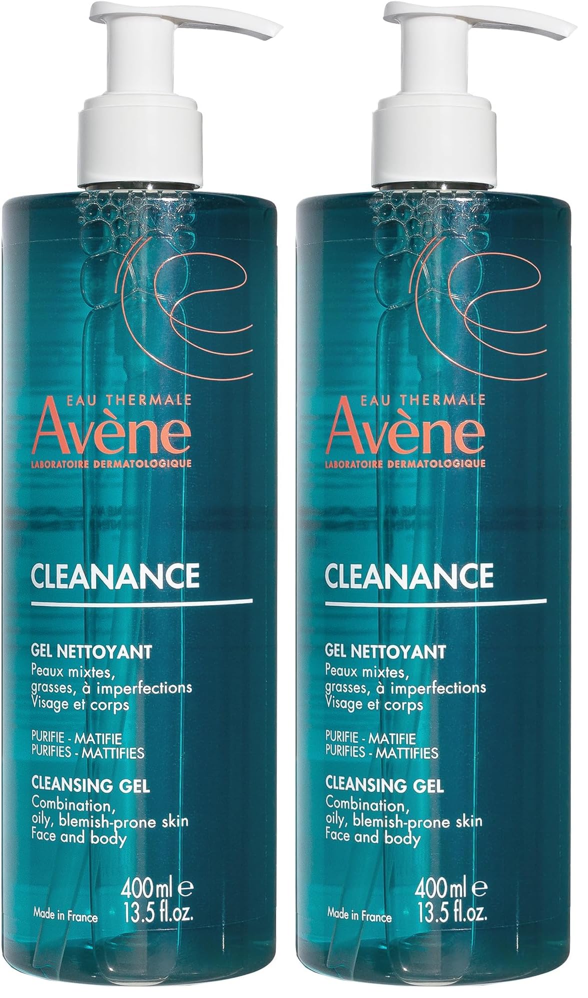 Avène Cleanance Cleansing Gel Soap Free Cleanser for Acne Prone,Oily,Face & Body,13.5 Oz,(Pack of 2)