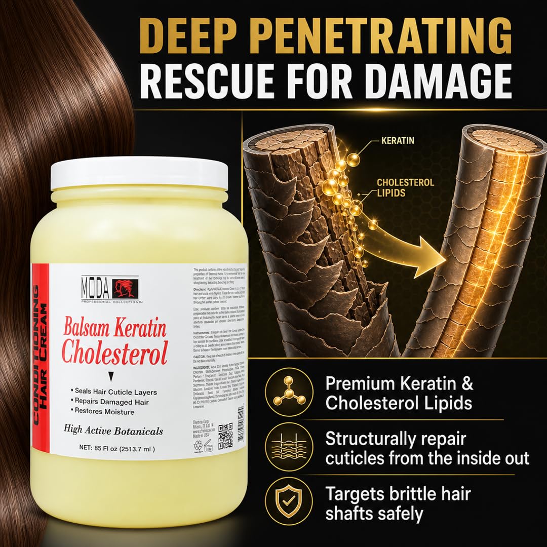 MODA - Balsam Keratin Cholesterol - Strengthens and Revitalizes - 85 OZ