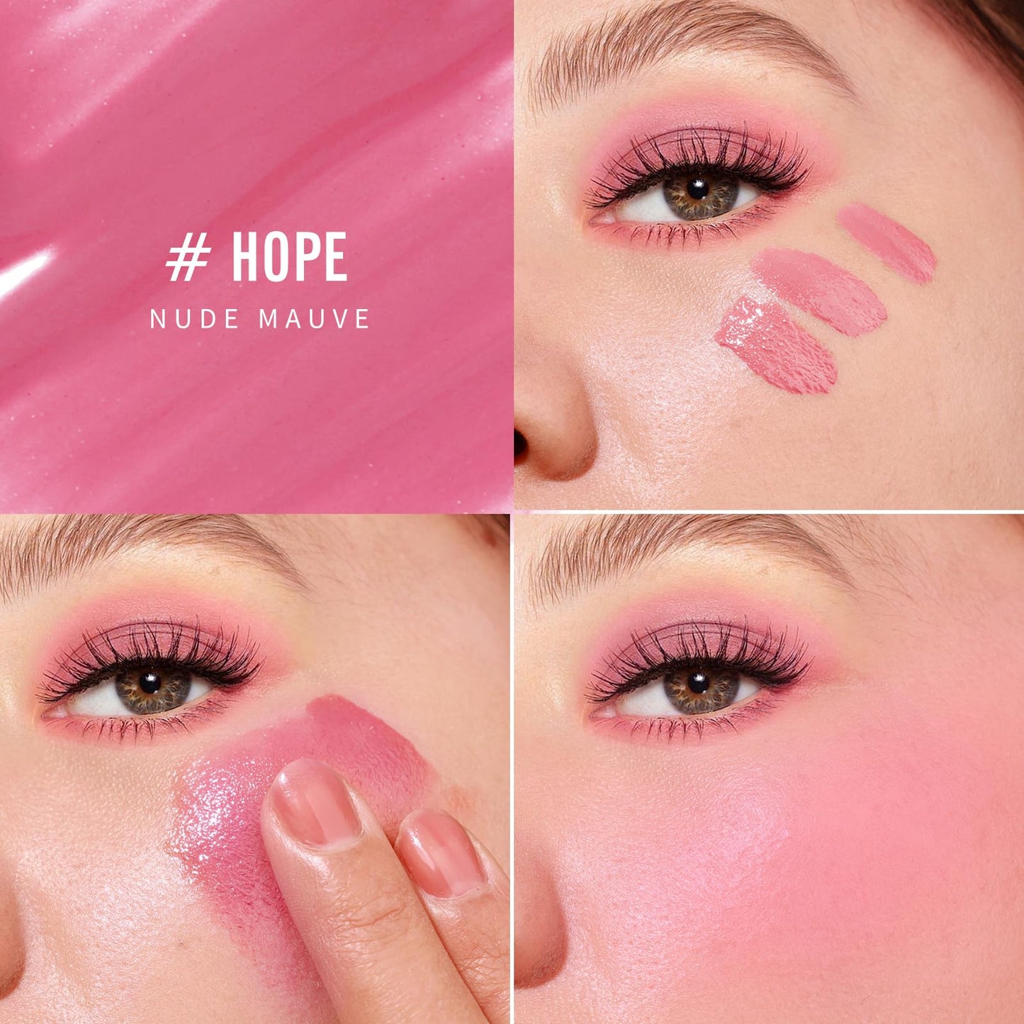 KIMUSE Liquid Blush - Soft Cream Blush for Cheeks, Long-Wearing, Waterproof & Smudge Proof, Dewy Finish