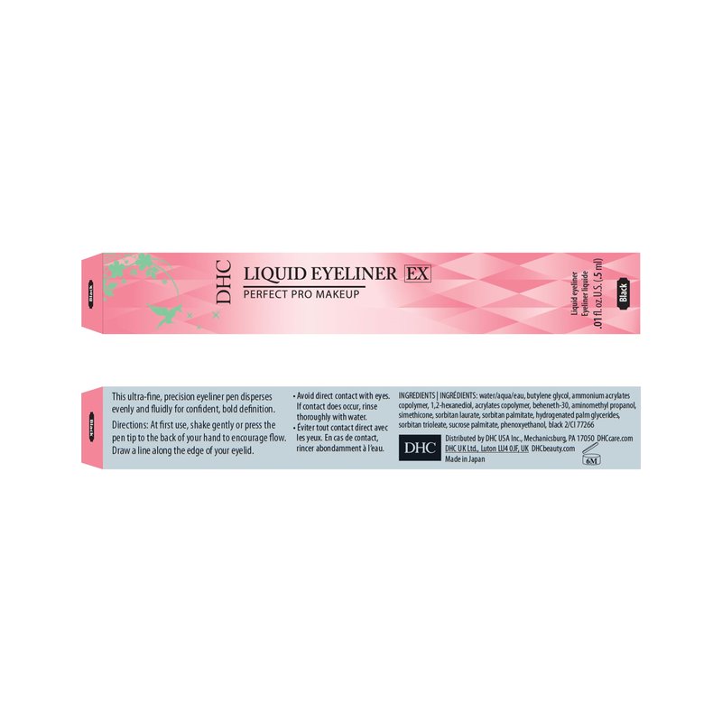DHC Liquid Eyeliner EX, Water-Resistant, Fine Tip, All Day Wear, Black, 0.01 fl. oz.