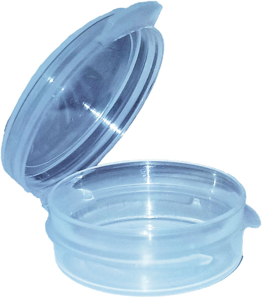 USA MADE Clear Lacon Containers with Attached Lids 1/9 (.11) Oz for Lab Use, Makeup, Lotion, Jewelry, Beads, Hardware, Paint, Crafts, Small Part Storage & More (100 containers) - BPA FREE