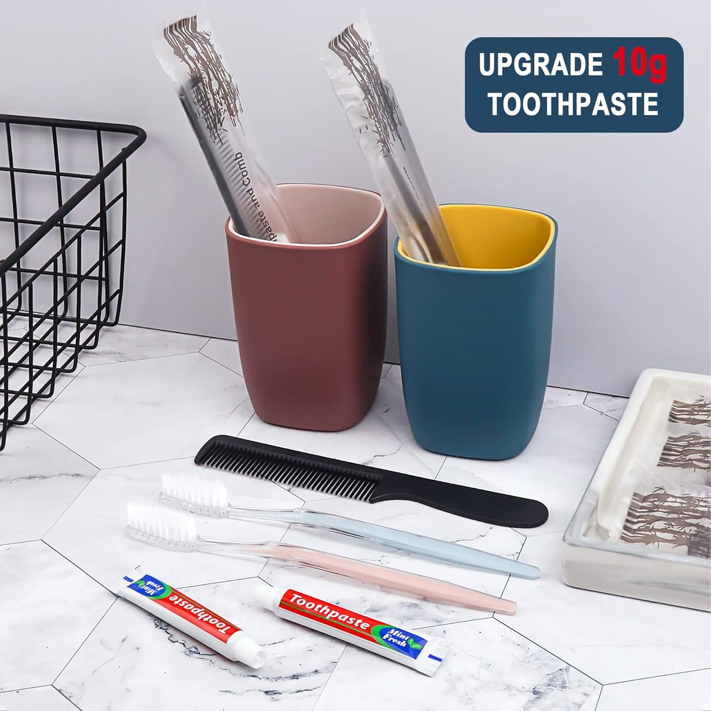 Disposable Toothbrushes & Dental Floss Picks Bundle - 50 Toothbrushes + 150 Floss Picks | Individually Wrapped