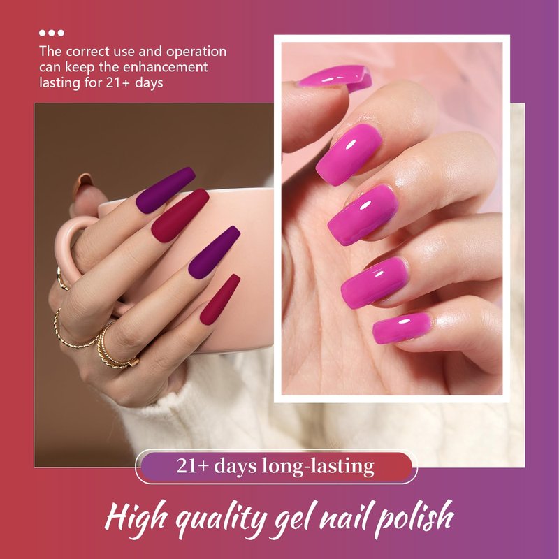 Gel Nail Polish Kit - 32 Colors with UV Light | Soak Off Nail Art Set for DIY Manicure