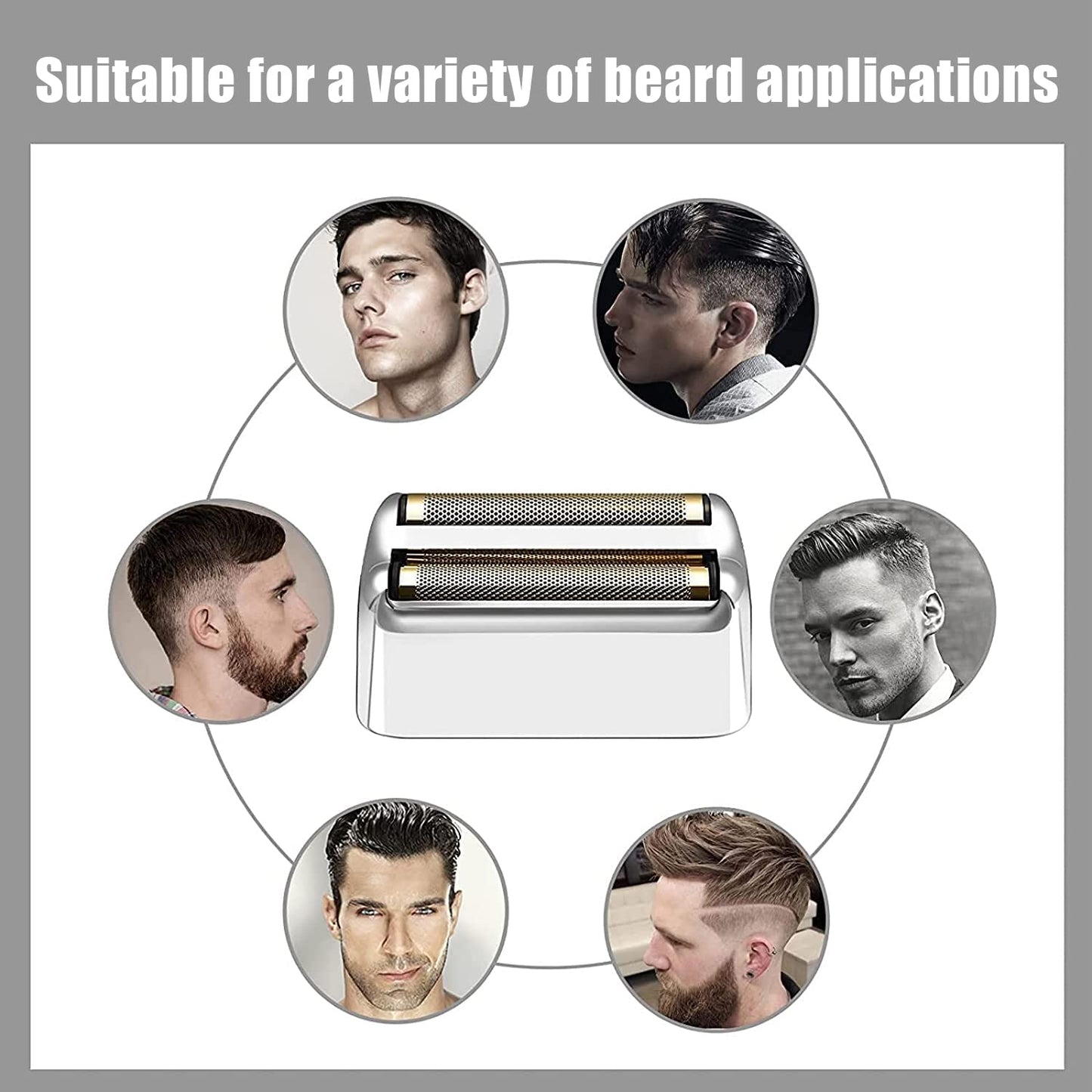Shaver Replacement Foil and Cutters compatible with BaBylissPRO Barberology Double FXFS2 (2PC Silver)