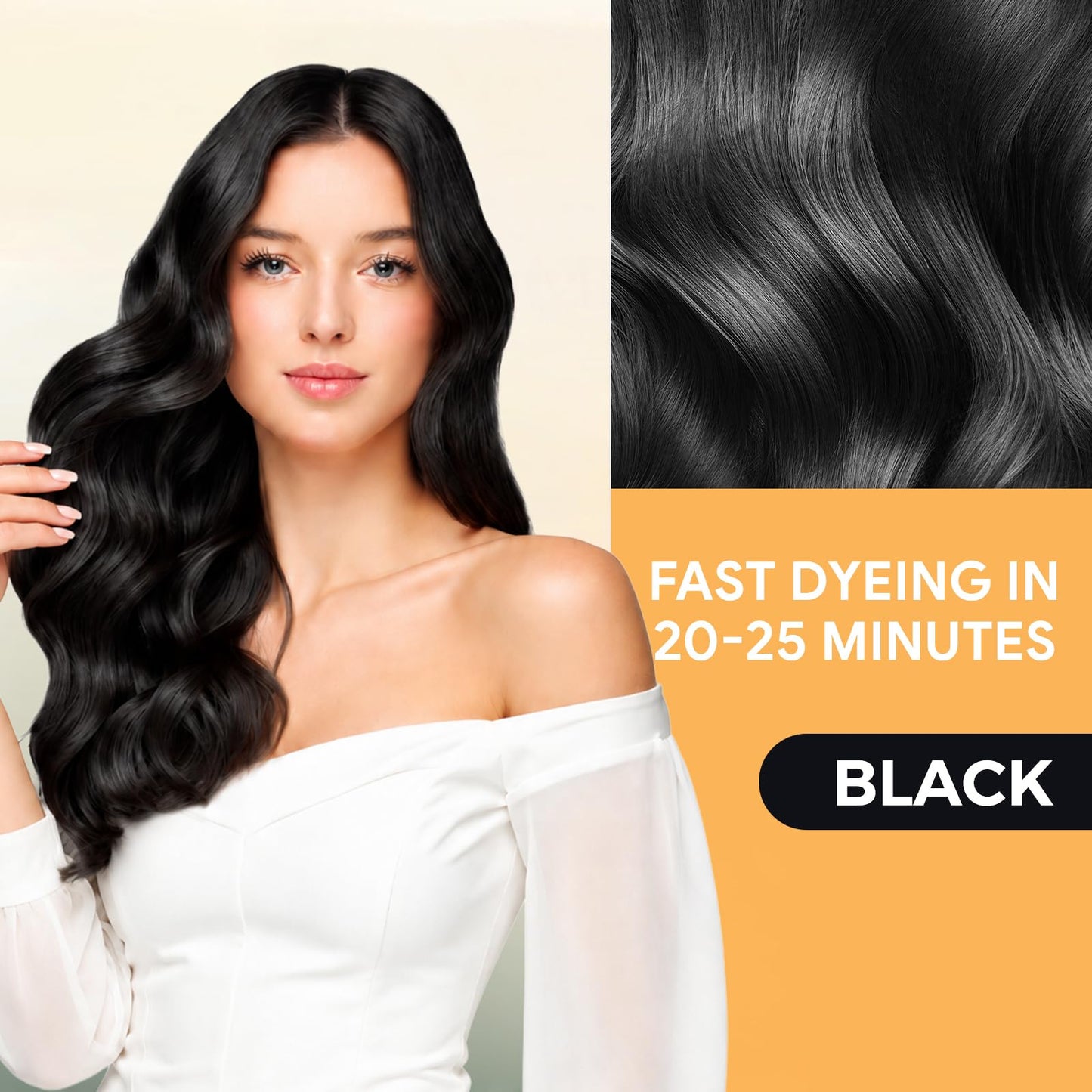YOURTONE Black Hair Dye Shampoo 3 in 1 for Gray Hair Coverage, Hair Color Shampoo for Women Men, Herbal Ingredients Champu Para Pintar el Cabello (16.9 Oz)