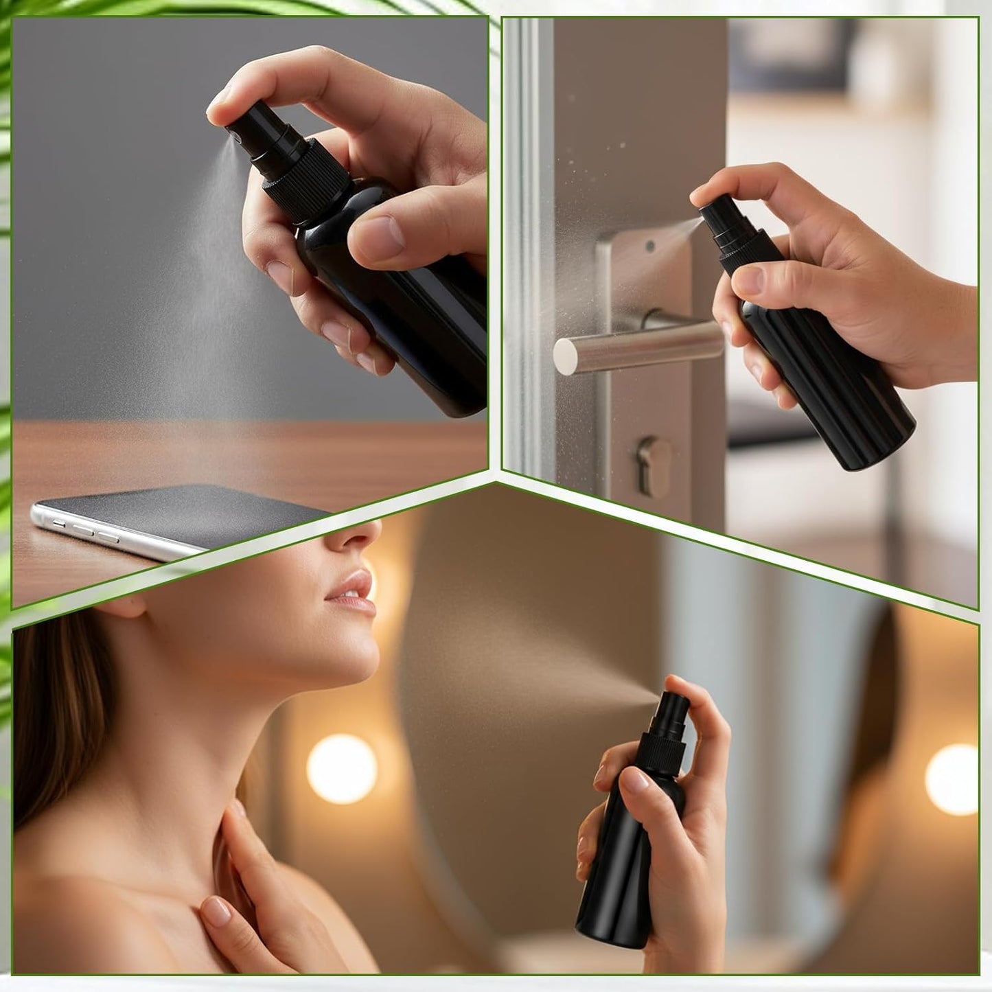 2oz Small Spray Bottles - 100 Refillable Mini Spritzers | Clear Plastic Travel Mist Sprayers