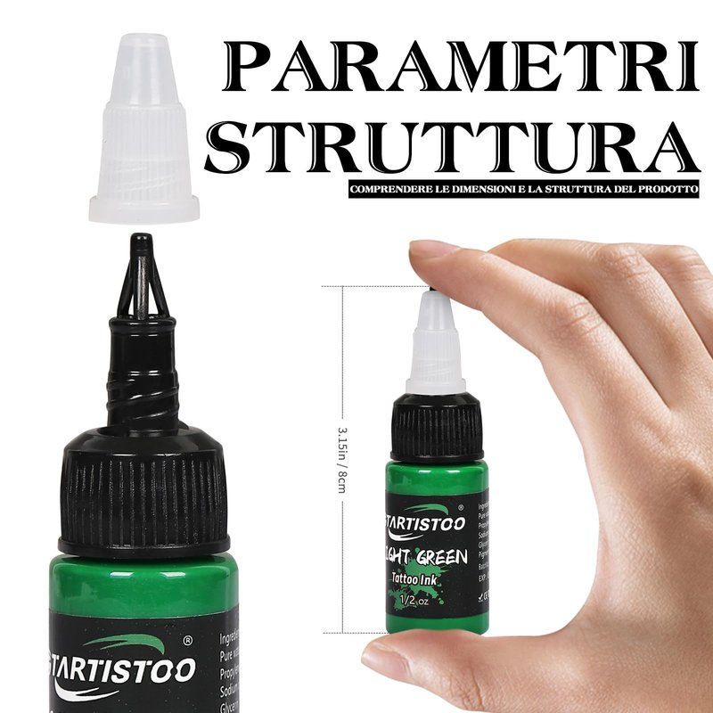GTARTISTOO Tattoo Ink Set 16 Colors 1/2 oz (15ml) Professional Vegan-Friendly Tattoo Pigment Supplies Kit Color Inks for Beginners