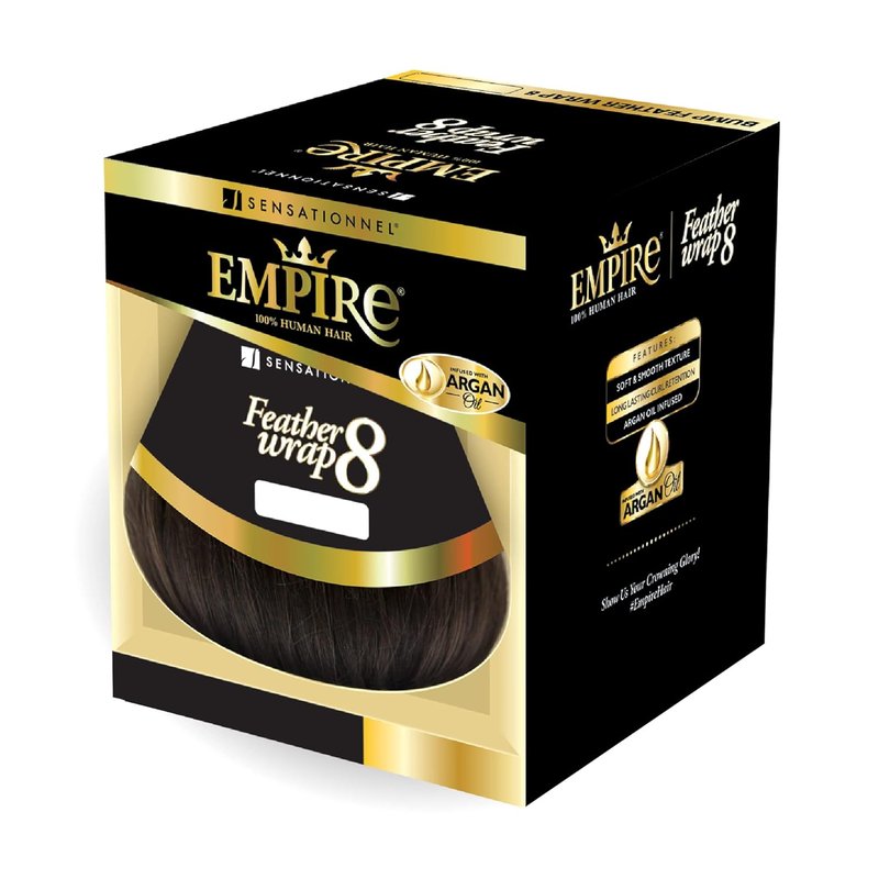 Sensationnel Empire Bump Weaving Hair Extensions - 8-Inch Human Hair Short Bun Wrap | Jet Black Color