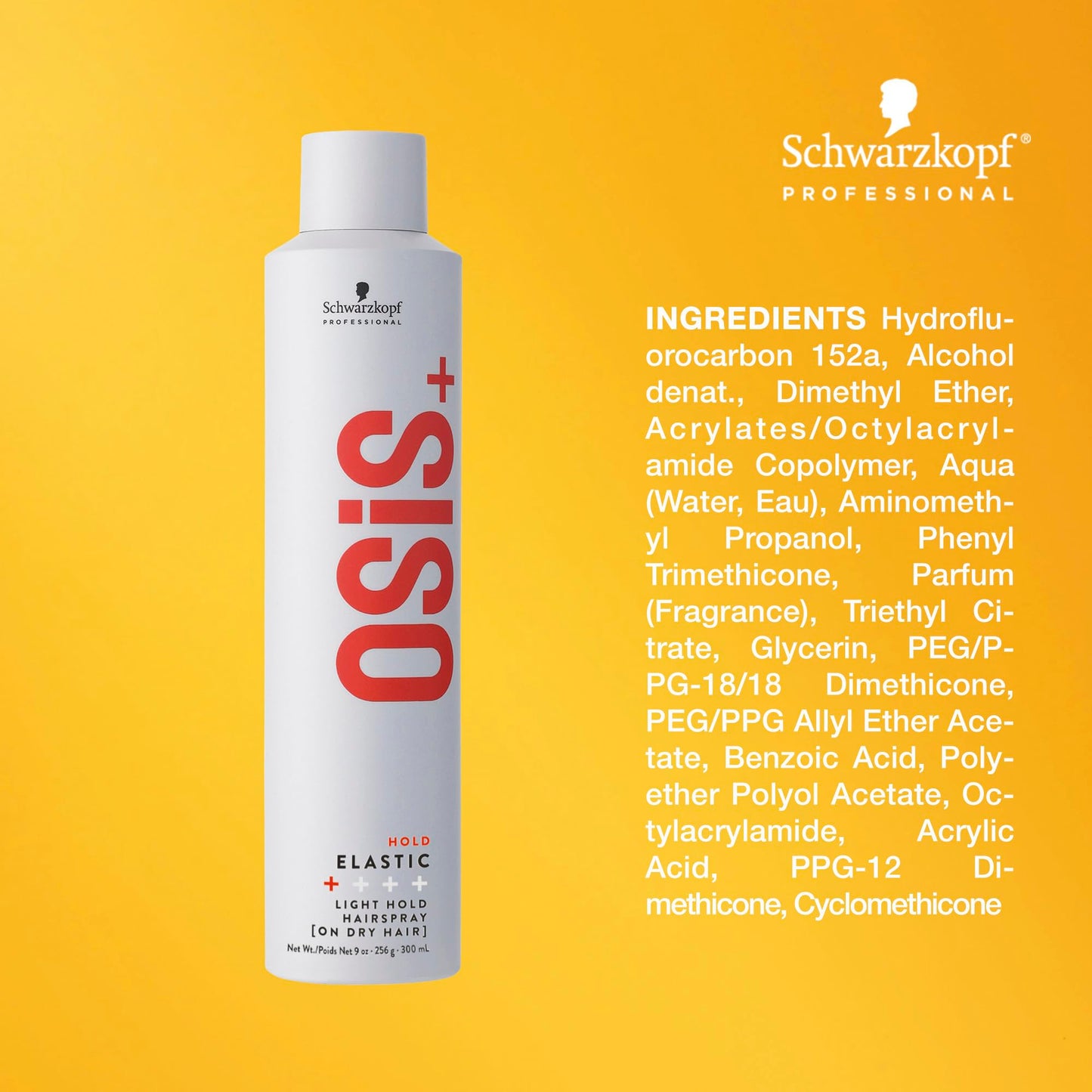 OSiS+ Elastic Light Hold Hairspray, 9 oz (2 Pack) | Heat Protection and Shine | All Hair Types