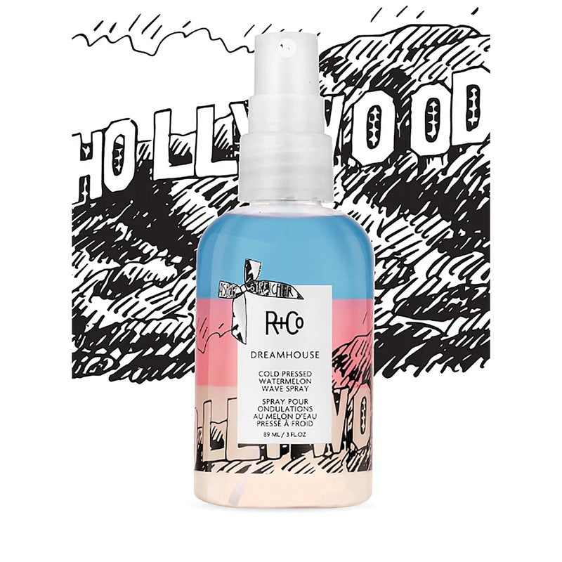 R+Co Dreamhouse Cold-Pressed Watermelon Wave Spray | UV Protection + Enhances Natural Waves | Vegan + Cruelty-Free | 3 Oz