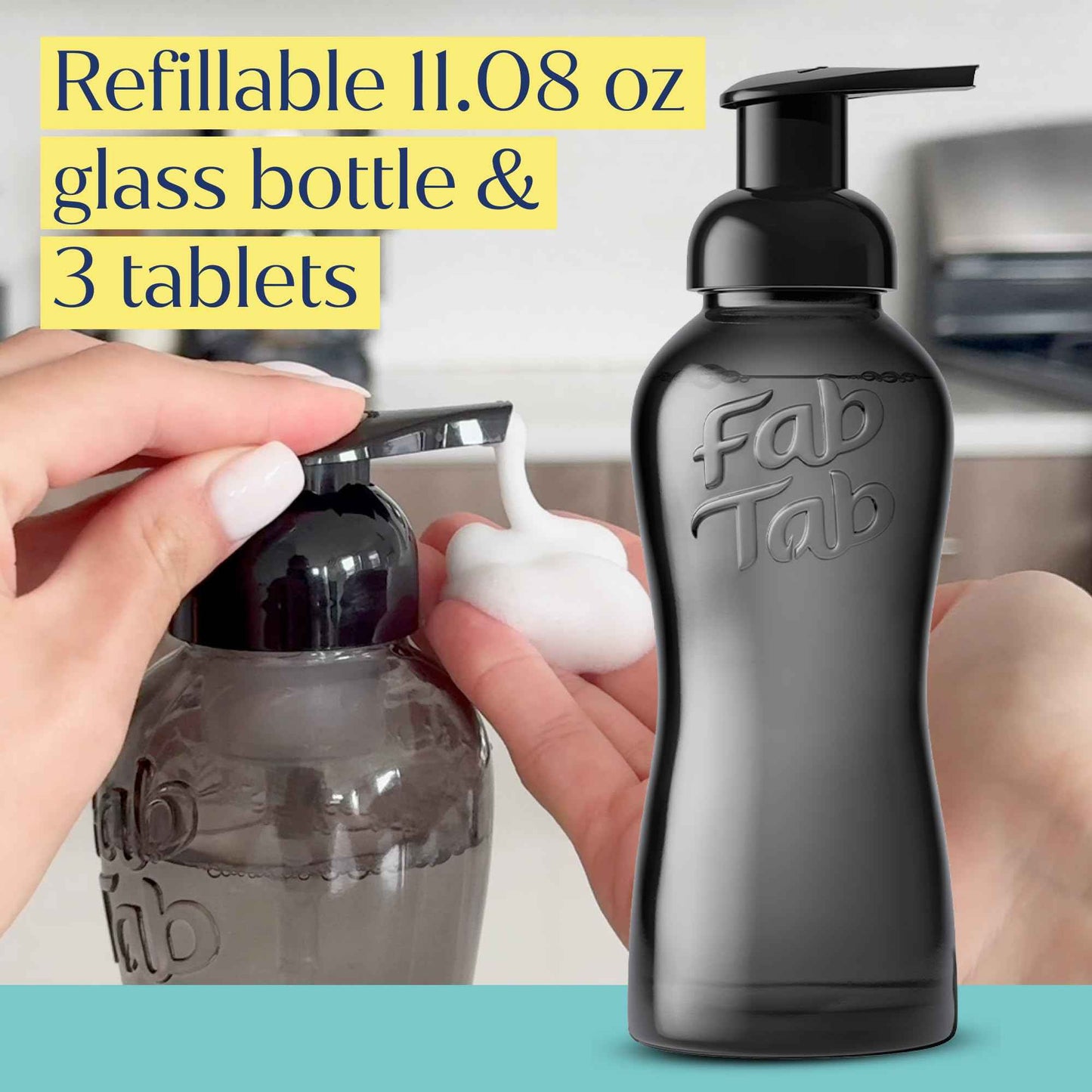 Foaming Hand Soap - Luxurious Scents And Foaming Lather, Botanical Tablets, Just Add Water - Affordable Refill Tablets - Reusable Soap Dispenser - Fab Tab (Single)