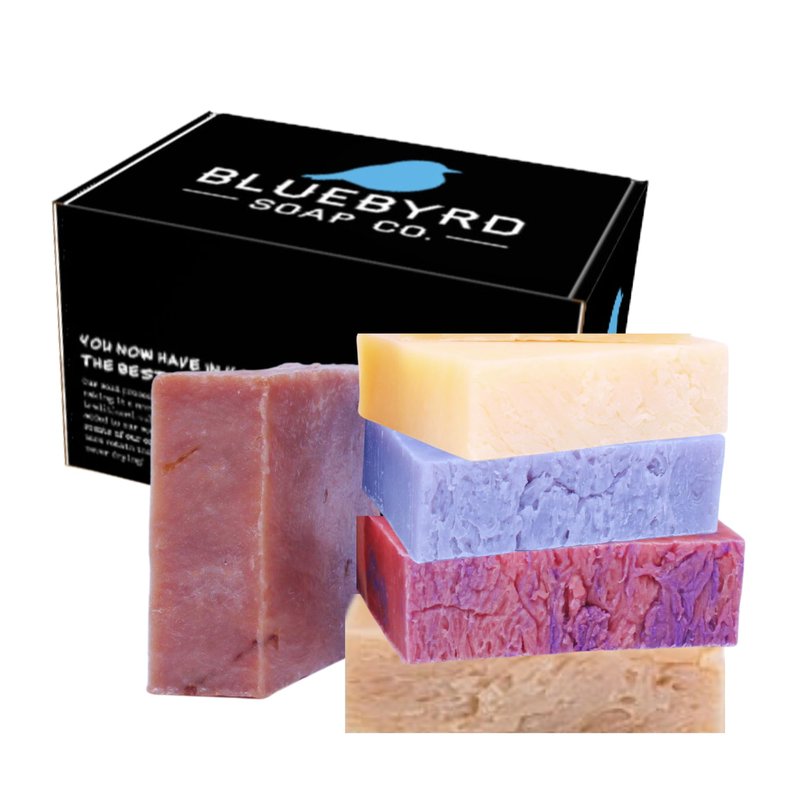 BLUBYRD Goats Milk Bars Soap Set - 5 Piece Soap for Eczema Psoriasis Soap, Nature Goats Soaps Bars, Organic Goat's Milk Natural Soaps Bars for Kids, Men, Women (Goatmilk)