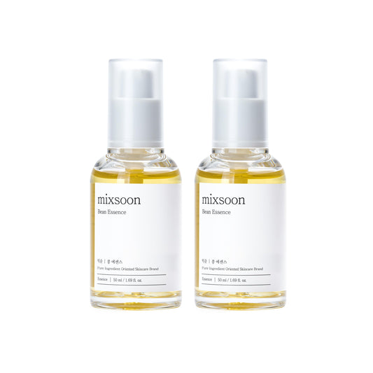 mixsoon Bean Essence Korean Skin Care, 1+1 Bundle Sets Gentle AHA Exfoliating Essence for Glass Skin Glow, Hydrating Face Serum with Fermented Bean, Smooth Skin, Korean Glass Skin Care