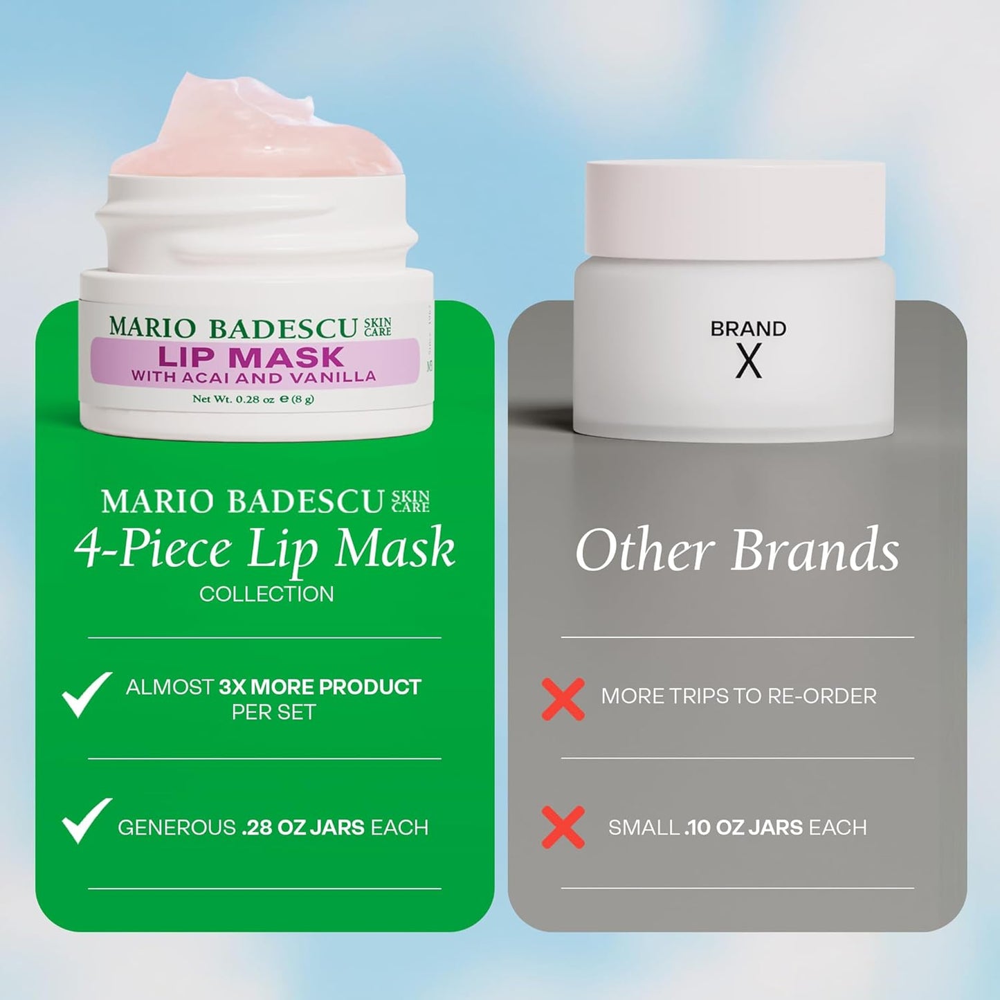 Mario Badescu Lip Mask - Overnight Treatment with Coconut Oil & Shea Butter | Hydrating & Softening
