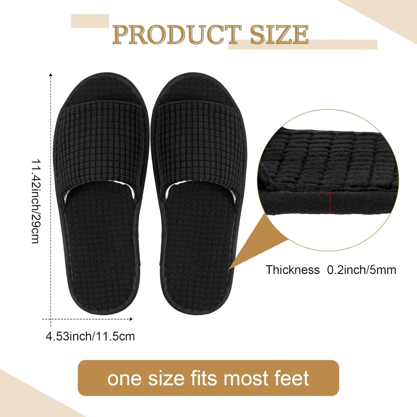 Disposable Spa Slippers - Open Toe Fleece Sandals for Guests | 12 Pairs for Hotels, Weddings & Home Use