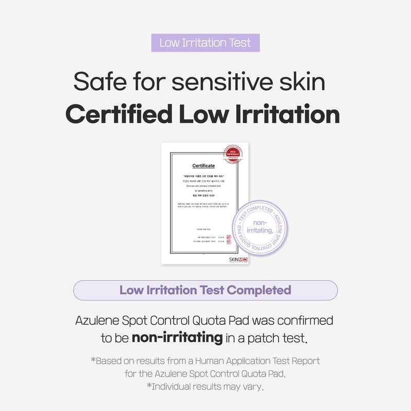 SLLIGHT Azulene Spot Control Quota Facial Pad (14 Pads, 1 Box) | Calming & Soothing Skincare for Sensitive Skin | Quick SOS Rescue Pad to Visibly Reduce Redness & Blemishes | Gentle Emergency Care