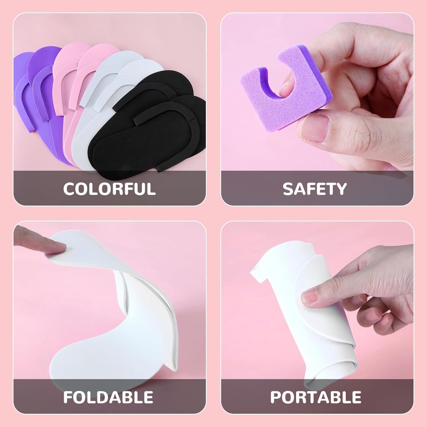 Disposable Pedicure Slippers & Toe Separators Kit - 120 Pairs Foam Flip Flops for Nail Salon, Spa & Parties