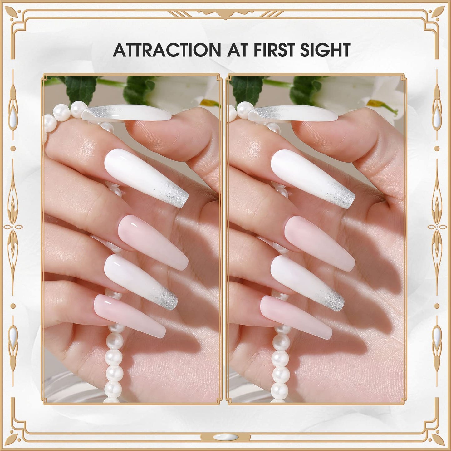 ROSALIND 2 PCS No Wipe Gel Top Coat and Base Coat Set Soak Off LED Nail Lamp Clear Base Top Gel Nail Polish Set