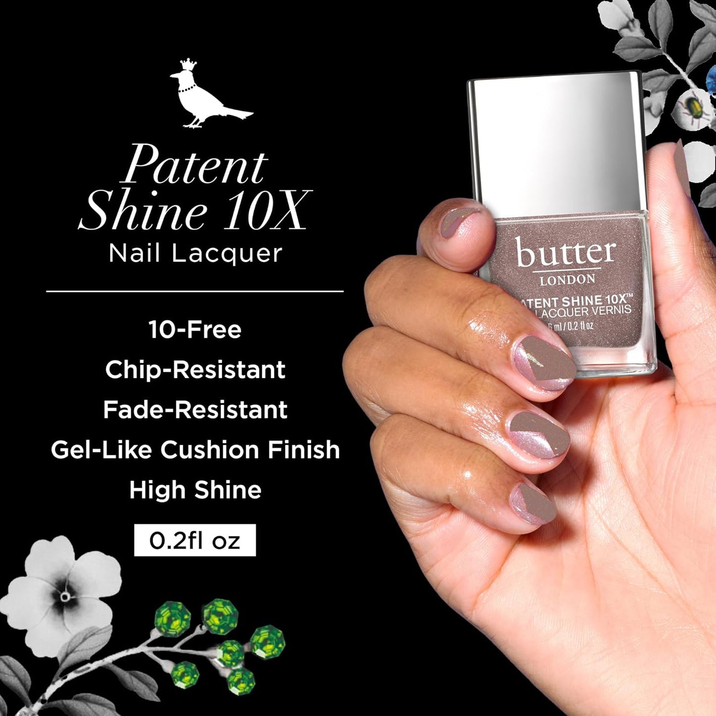 butter LONDON Nail Lacquer - Patent Shine 10X Gel-Like Finish, Chip-Resistant, Vegan | 0.4 Fl Oz