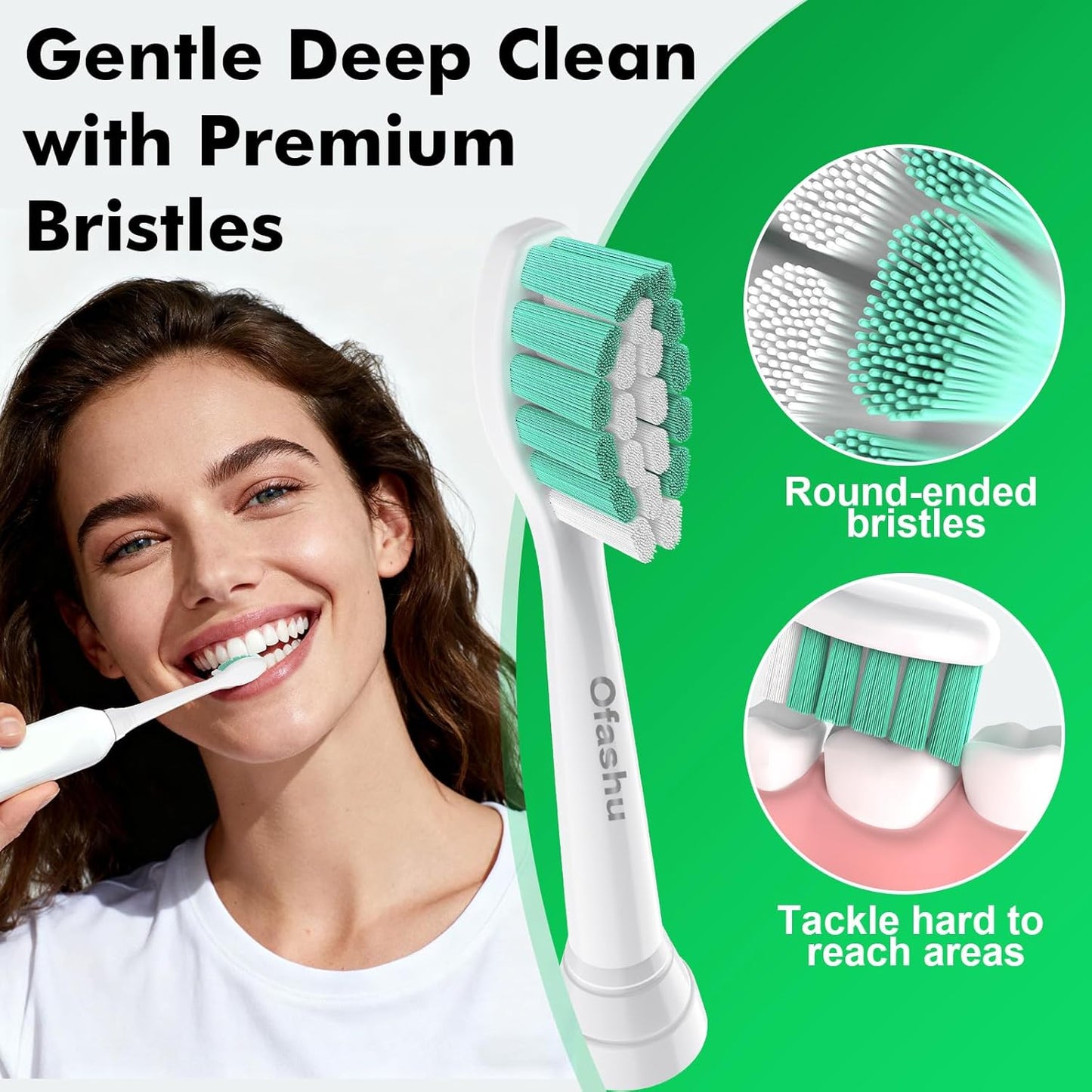 Philips Sonicare Replacement Brush Heads - Compatible with C1, C2, 4100, 5100, 6100 - 8 Pack White