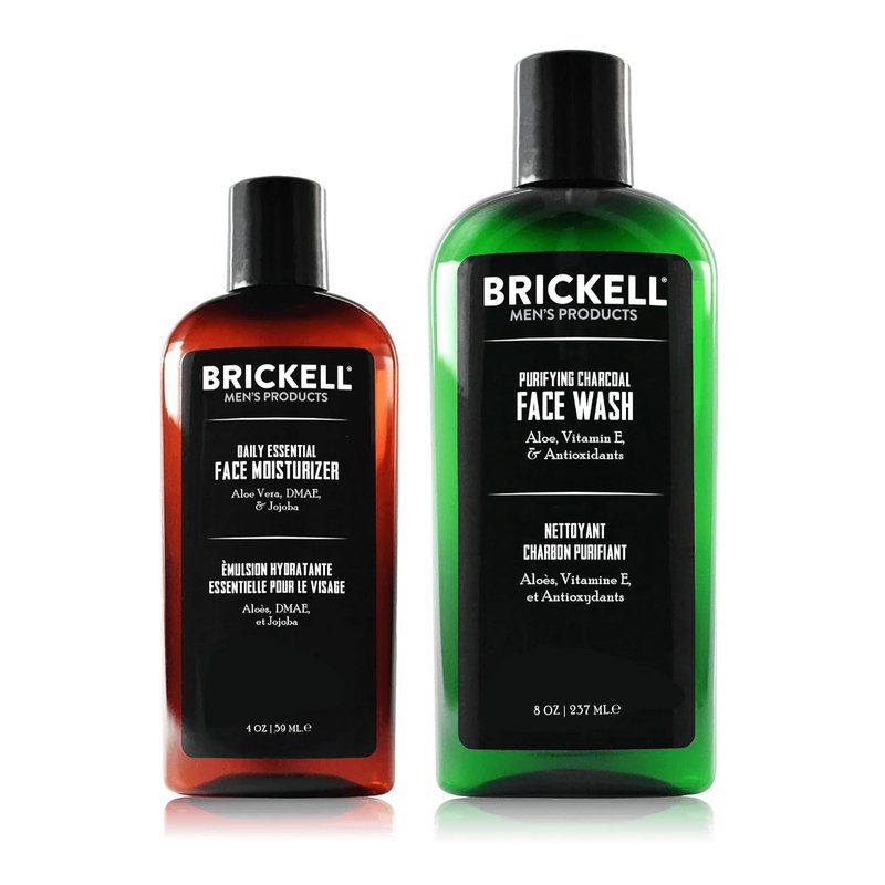 Men's Daily Essential Face Care Set - Purifying Charcoal Wash & Moisturizer | Activated Charcoal, Hyaluronic Acid, Aloe
