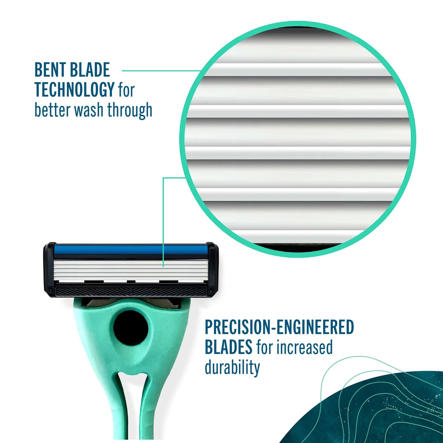 Preserve POPi Shave Razor Blades Refills - 5 Blade Razors for Men & Women - Ceramic Coated Shavers for Comfort with Aloe-Cocoa Butter Strip - Reusable Shaving Refill - 8 Pack