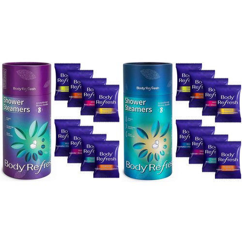 BodyRefresh Shower Steamers, 16 Packs Shower Bombs with Essential Oils, Birthday Gifts for Women, Mom, Wife, Adults Stocking Stuffers(Eight Scents)