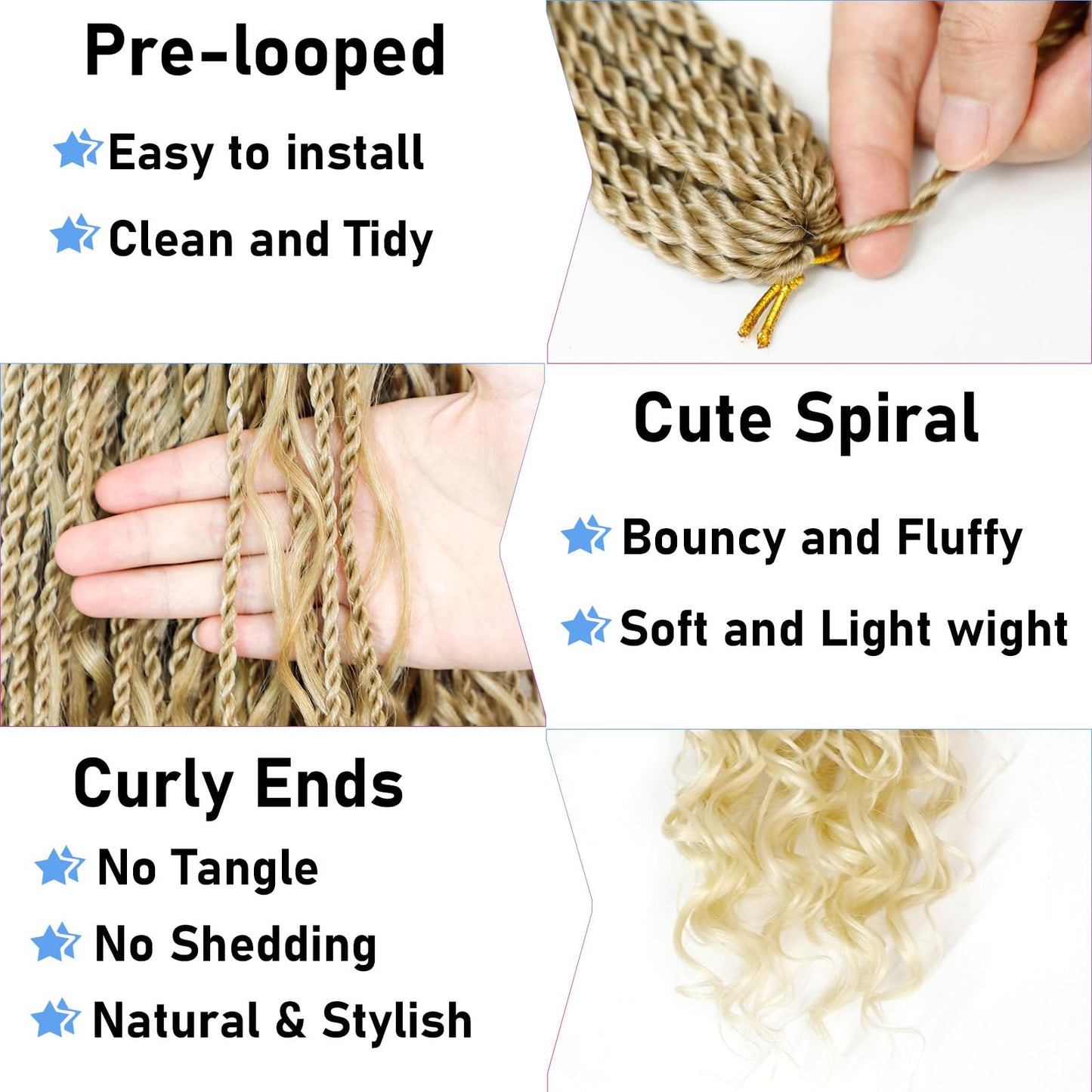 Senegalese Twist Crochet Hair for Black Women 24inch Boho Island Twist Crochet Braids With Curly Ends 20strands/pack Pre looped Goodess Boho Box Braids Hair for Braiding Hair Extensions(27/613, 7pack)