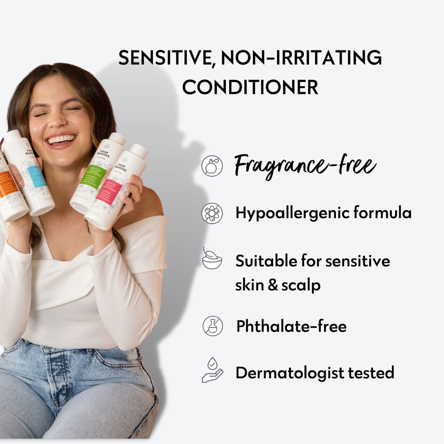 No nothing Moisture Conditioner, Hypoallergenic Care for Dry Hair & Sensitive Scalp, Softens & Hydrates Without Irritation, Fragrance-Free, Vegan, Hair Conditioner for Women, Paraben Free, 33.8 fl oz