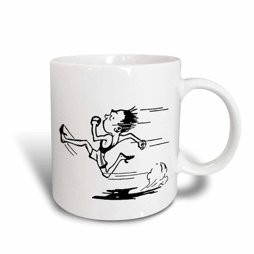 3dRose Track Runner Ceramic Mug, 15-Ounce