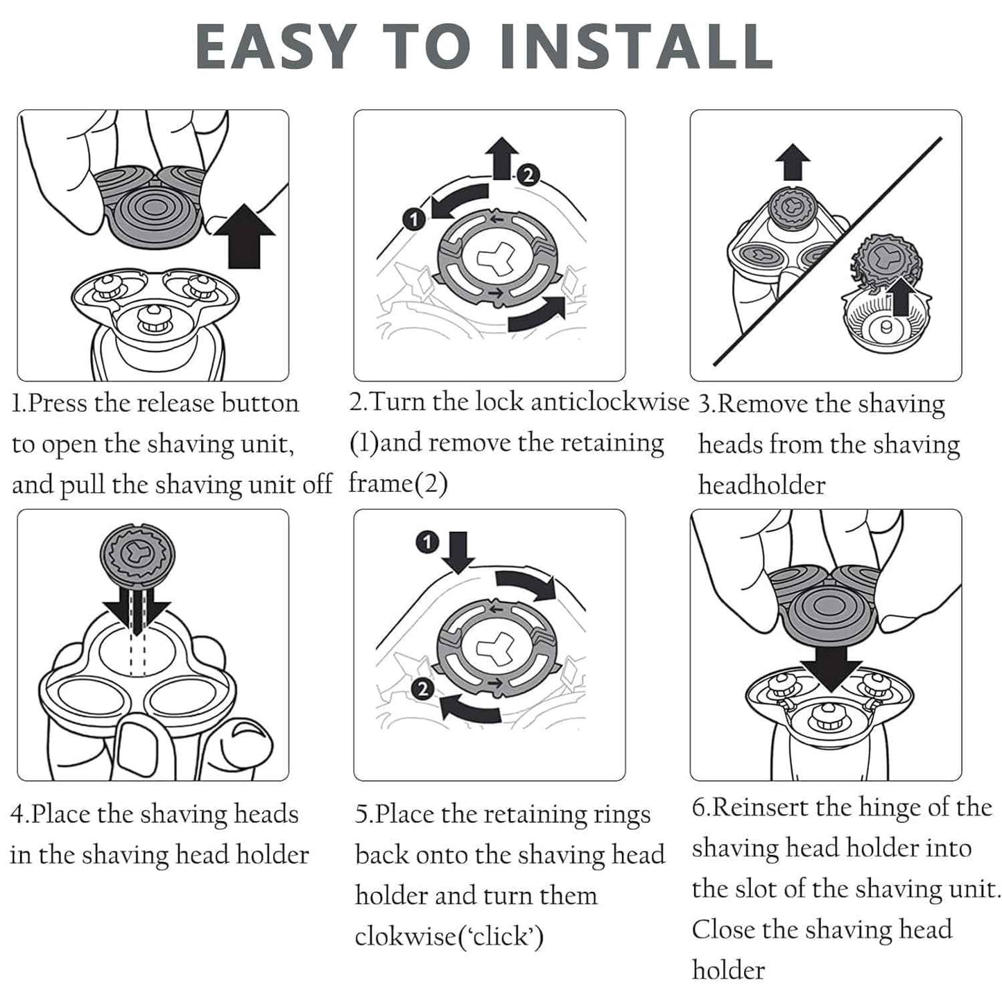 SH90/62 Blades Compatible with Philips Norelco Series 9000 Replacement Heads,Upgrade Sh90 Replacement Heads Shaver for Norelco Series 9000(S9xxx) Electric Razor Shaver,Double-Layer Blades