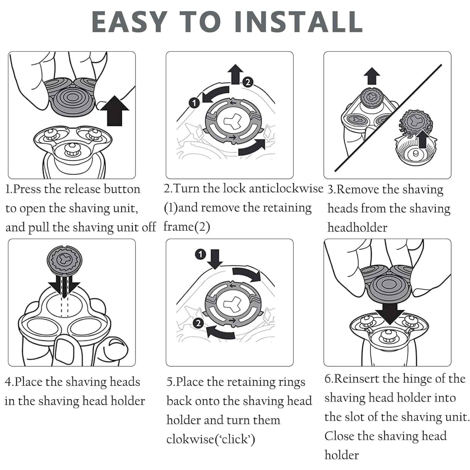 SH90/62 Blades Compatible with Philips Norelco Series 9000 Replacement Heads,Upgrade Sh90 Replacement Heads Shaver for Norelco Series 9000(S9xxx) Electric Razor Shaver,Double-Layer Blades