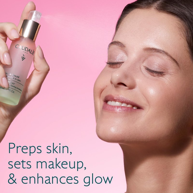 Caudalie Beauty Elixir Face Mist: Toner That Tightens Pores + Reduces Dullness + Sets Makeup - 30 mL