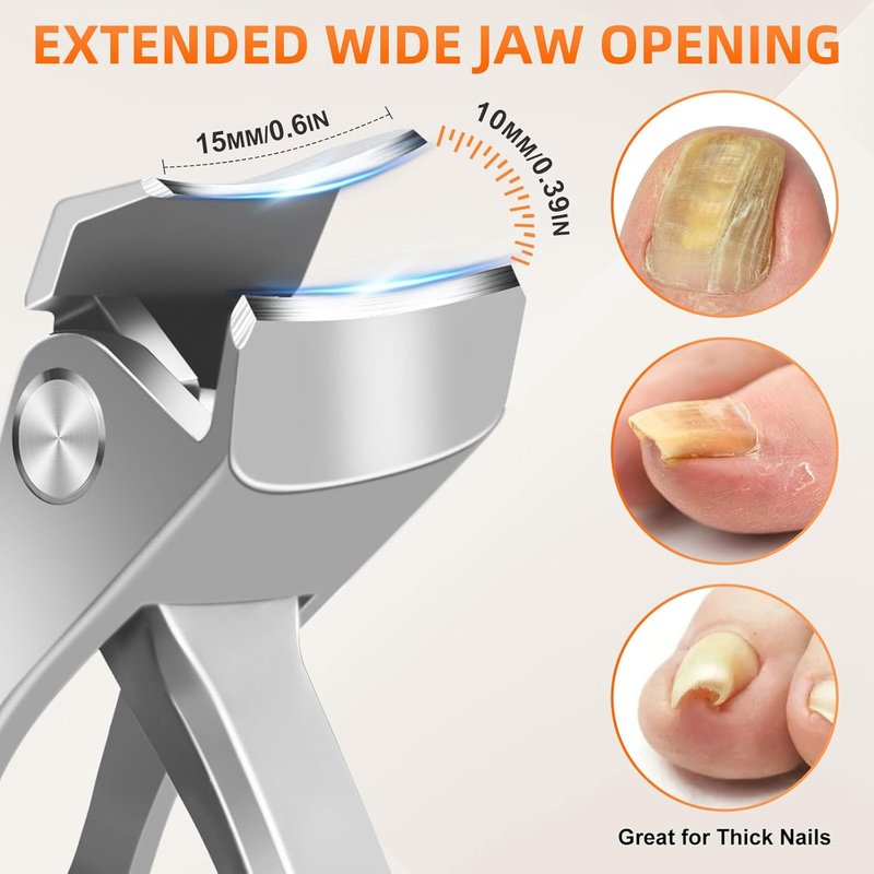 Toenail Clippers for Seniors - Ultra Sharp Large Nail Clippers Set | Slanted Angled Head, Heavy Duty Design