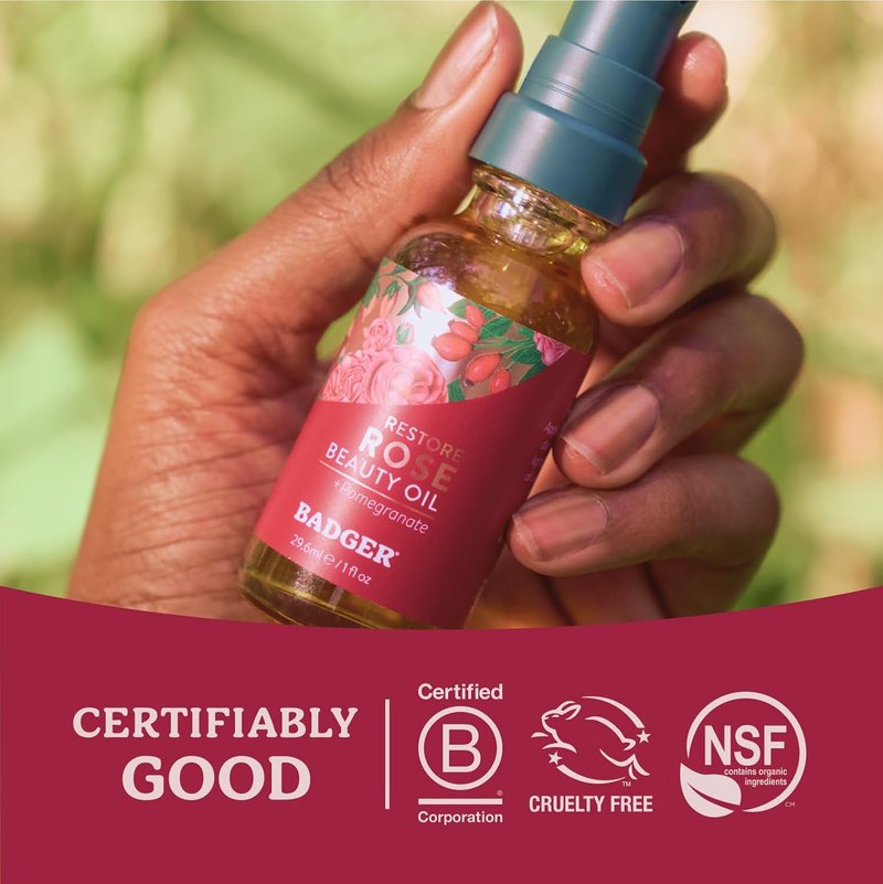 Rose Cleansing Oil - USDA Organic Moisturizing Face Oil in Eco-Friendly Glass Bottle