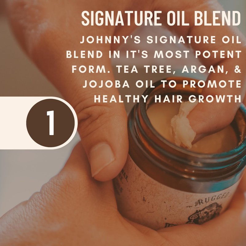 Johnny Slicks Oil Based Pomade | Organic Hair Styling for Men, Low to Medium Hold | Promotes Healthy Hair Growth & Helps Hydrate Dry Skin, (Rugged, 4 Ounce) Veteran Owned, USA Made.