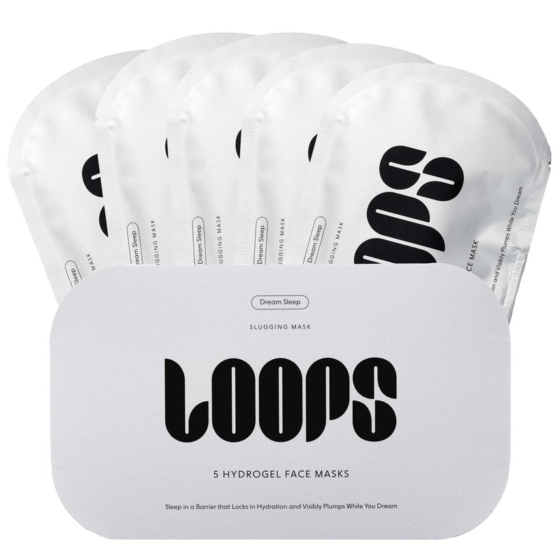 LOOPS DREAM SLEEP - Nighttime Korean Hydrogel Face Masks Face Mask Leaves Skin Toned, Plump, Hydrated, Restored - Layers Skin with Natural Oils, Vitamins, Antioxidants, & Fatty Acids 5 pc