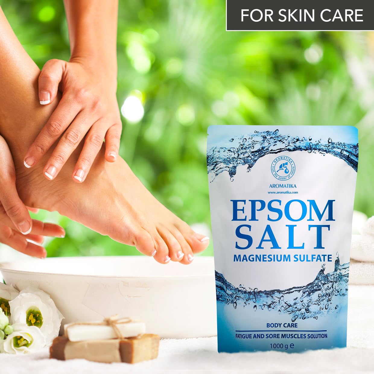 Epsom Salt Bath 1kg (35 oz) – 100% Pure Magnesium Sulphate – Relaxing & Detoxifying – Body Care & Better Sleep