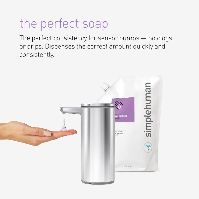 simplehuman Spring Water Moisturizing Liquid Hand Soap Refill Pouch, 34 Fl. Oz.