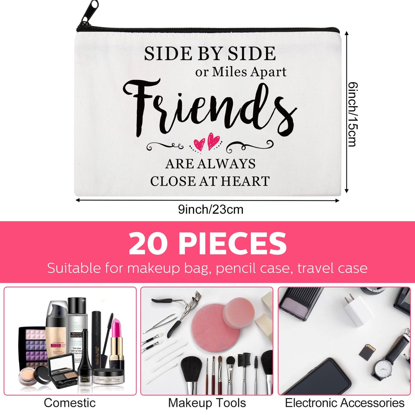 Saintrygo 20 Pieces Return Gifts for Women Makeup Bag Cosmetic Bags for Women Party Favors Friends Gifts