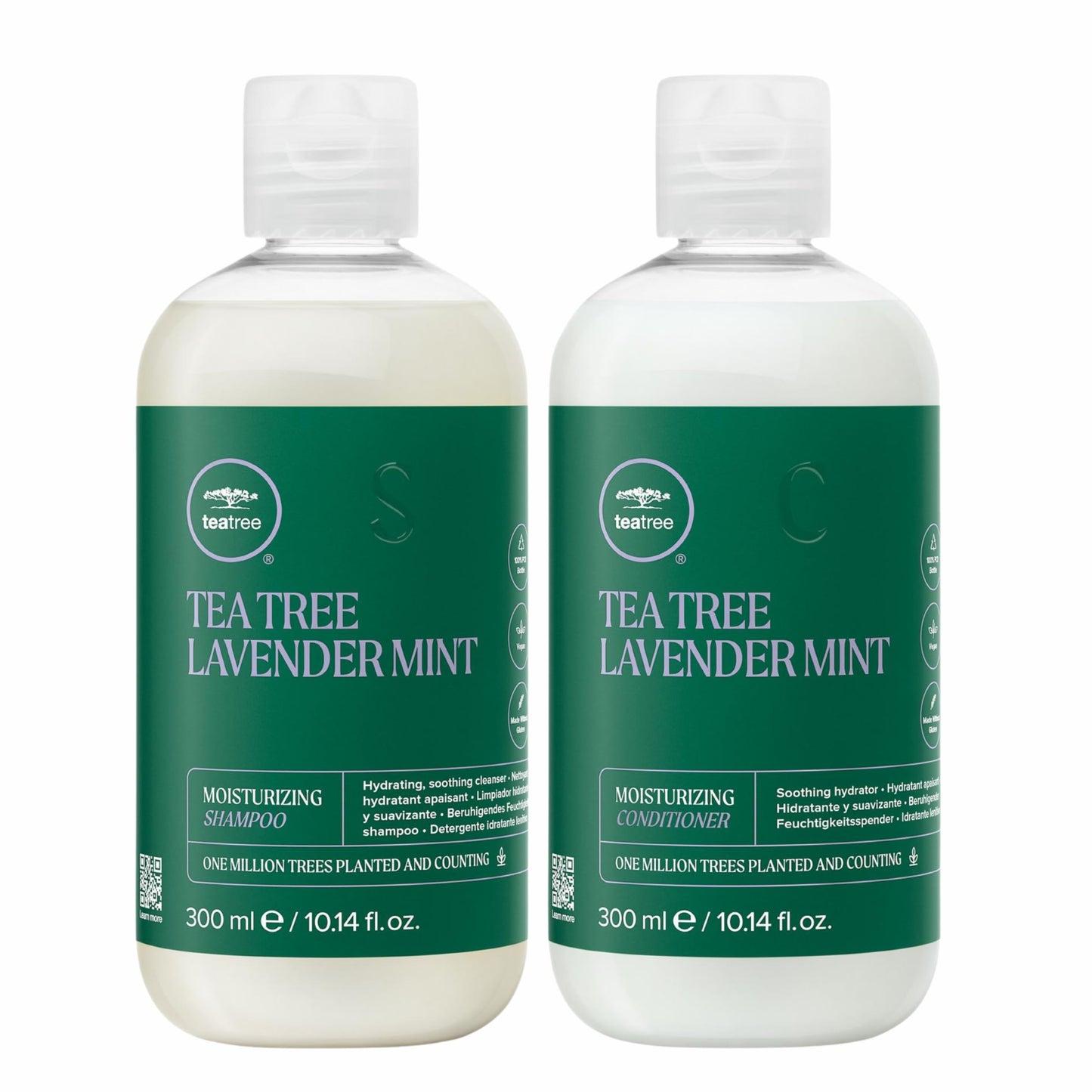Tea Tree Lavender Mint Shampoo and Conditioner, Hydrates + Soothes, For Coarse + Dry Hair, Set