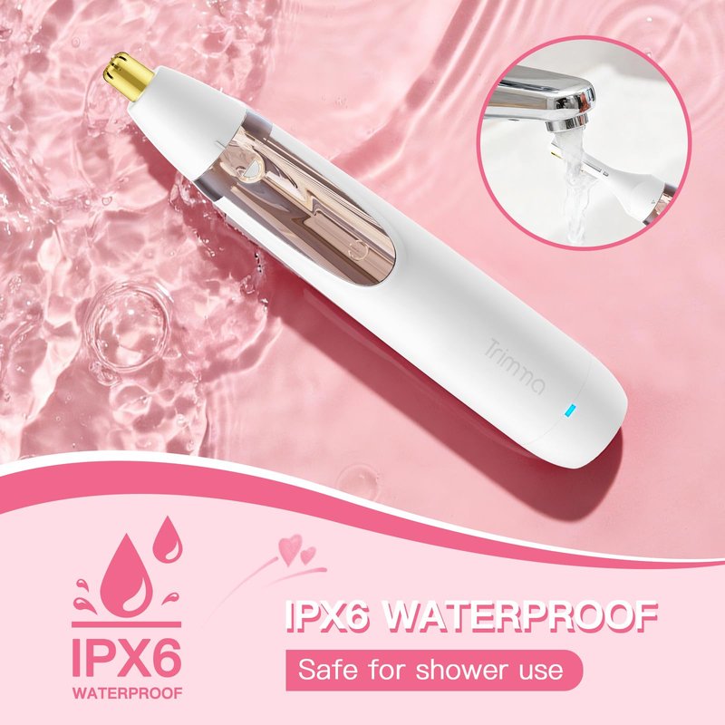 Trimma Nose Hair Trimmer for Women: 3 in1 Rechargeable Womens Facial Hair Remover and Electric Eyebrow Trimmer - Face Lips Eyebrow Nose Ear Body Painless Face Shaver with Built-in LED Light