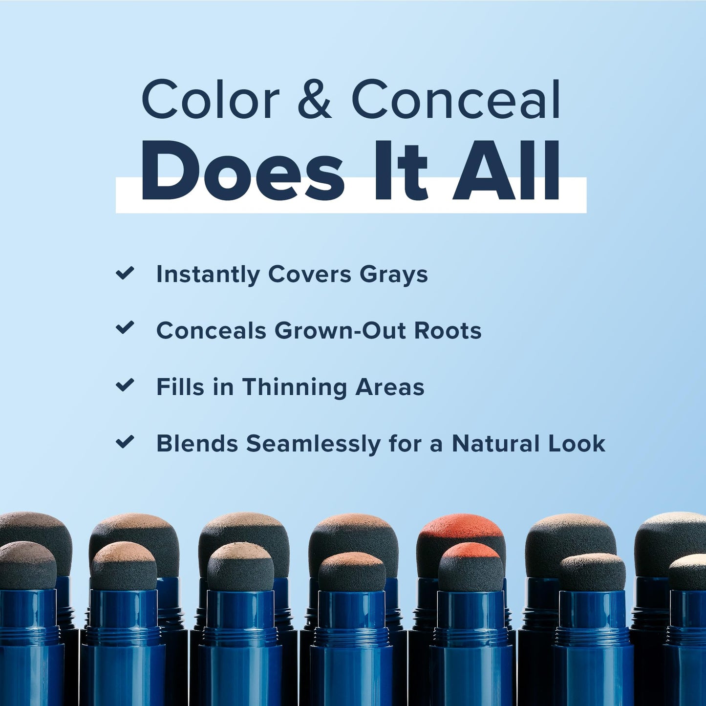 TRUHAIR Color & Conceal Waterproof Root Touch Up Hair Color for Gray Hair Coverage - Instant Root Cover Up Hair Powder for Women & Men - Bald Spot Concealing, Hairline Filling