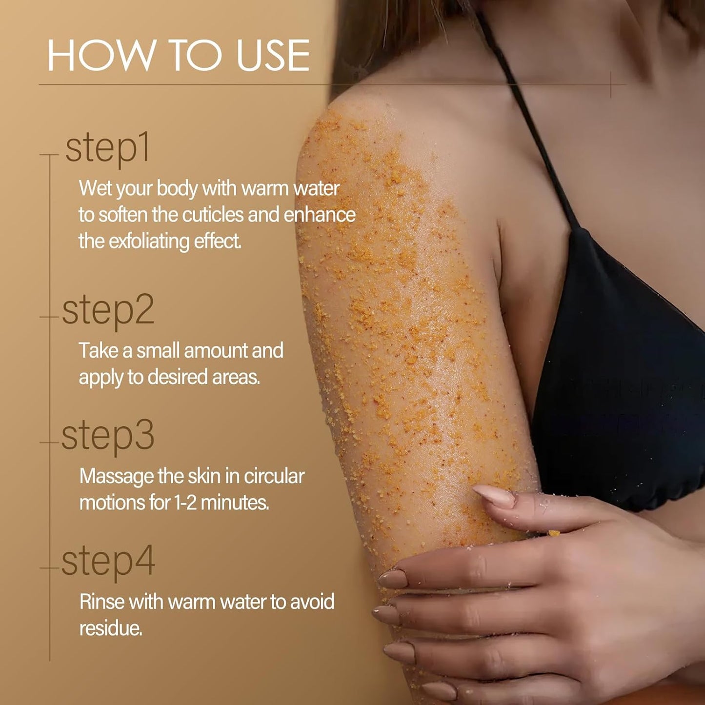 Turmeric Body Scrub - Exfoliating Vitamin C & Collagen Formula | Natural Dead Skin Remover for Smooth Skin